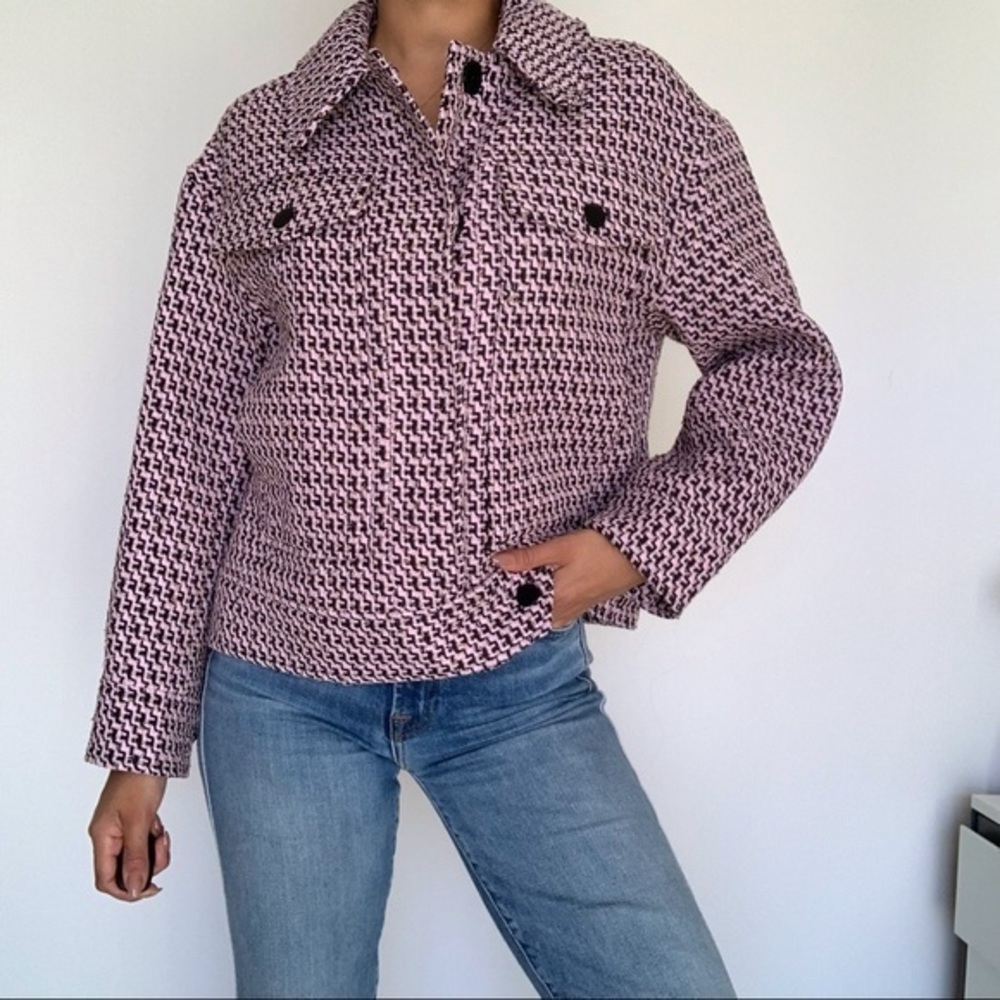 Topshop Pink and Black Tweet Jacket
